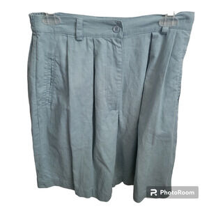 San Simeon Women Shorts Size 10 Adjustable Waist Linen Cotton Blend Vacation